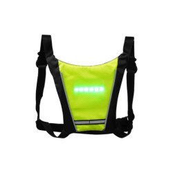 Gilet signaletique LED avec telecommande couleur jaune - 6115