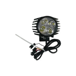 Lampe Led et Klaxon Avant Noir – Trottinette électrique