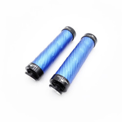 Poignées Style Carbone Bleu/noir/rouge (bleu) – Trottinette électriq