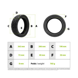 Pneu 70/60-7,5 Ninebot Zt3 Pro Tubeless – Trottinette électrique