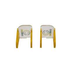 CARBON REVO CACHE POUR LED AVANT JAUNE - 1 PAIRE - DUALTRON RAPTOR/1/2/ULTRA