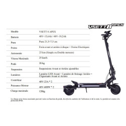 VSETT 8 APEX 48 V 15.6 AH (batterie amovible) DUAL MOTOR | M365 France
